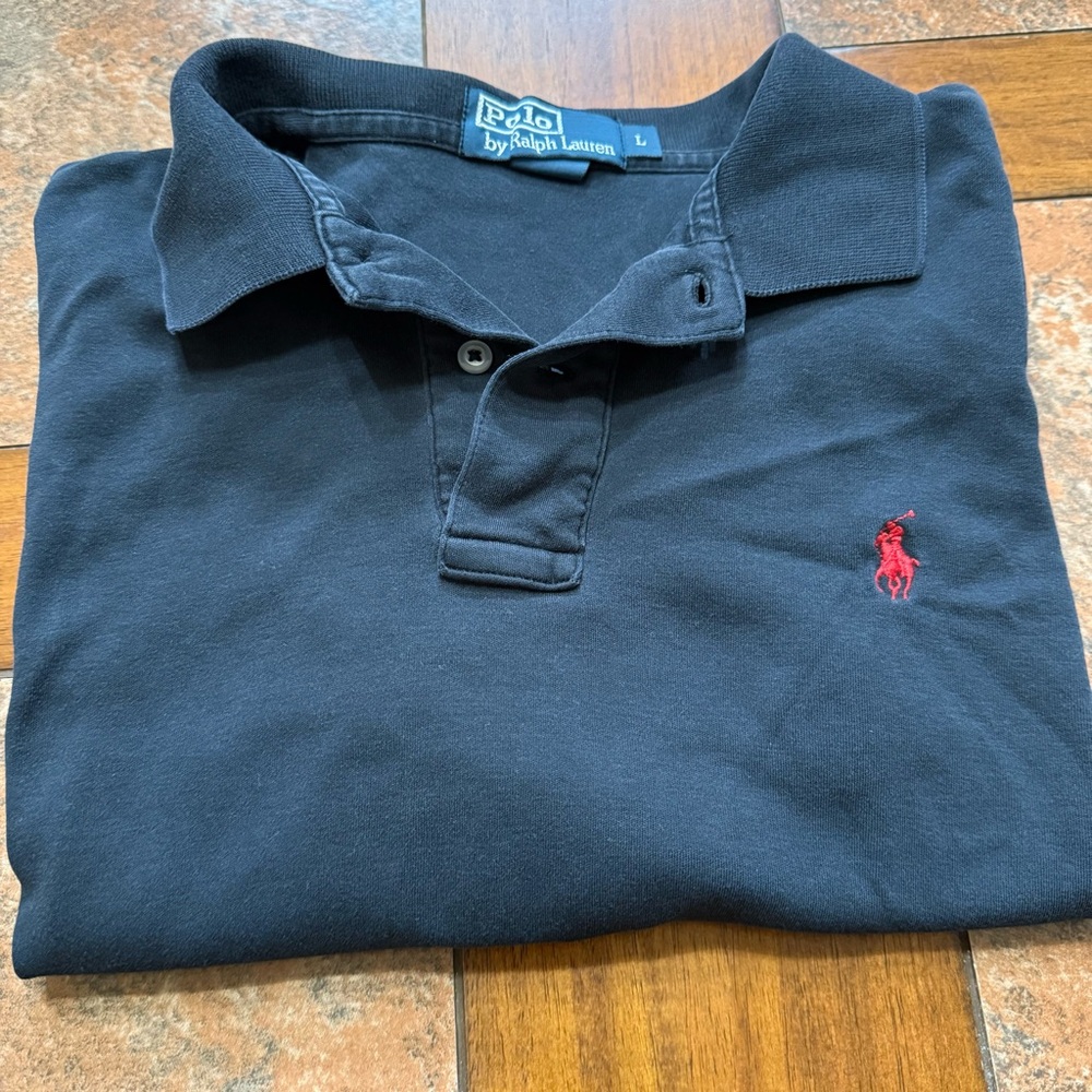Polo by Ralph Lauren Blue and Red Polo Shirt with Iconic Logo